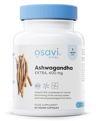 Osavi Ashwagandha Extra 400 mg – 60 Vegan Capsules | Stress & Wellbeing Support | Vegan Capsules with Ashwagandha & B12 to Enhance Stress Resilience | Mental Balance & Reduce Fatigue