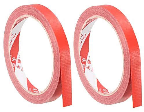PATIKIL 33ft x 0.5 Ping Pong Lato Nastro, 2pz Ping Pong Bordo Nastro Disponibile 20 Racchette Proteggi Bordi Gomma e Lama per Pagaie Racchetta, Rosso