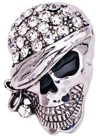 GALPADA Totenkopf Brosche Anstecknadel Silber Gothic Punk Schädel Pin für Damen und Herren Kostüm Schmuck für Halloween und Cosplay