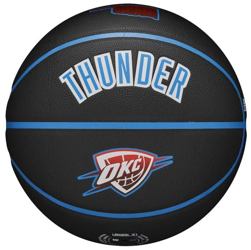 Wilson NBA Team City Collector Oklahoma City Thunder Ball WZ4016421ID, Unisex basketballs, Black, 7 EU