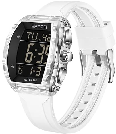 FANMIS Reloj deportivo digital para estudiantes de moda para mujeres y hombres, reloj deportivo electrónico al aire libre, militar, multifunción, luminoso, resistente al agua, reloj digital LED