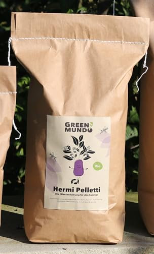 GREEN MUNDO - Hermi Pelletti - 2,2 kg organische Düngepellets, natürlicher Dünger speziell für den Sommer, Langzeitdüngung für Balkon, Garten - BIO-Sommerdünger DE-ÖKO-009