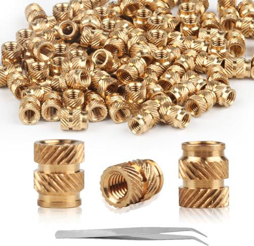 100 Stück M3 Gewindeeinsatz 3D Druck Gewindeeinsätze, Messing Einpressmuttern, 3D Druck Innengewinde Einpress Muttern Rändelmuttern, Einschmelzgewinde für 3D Drucker Zubehör