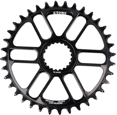 Stone Mount Direct Runder Kettenblatt/Oval, kompatibel mit Shimano MTB CNC Aluminium Aleris 7075-T65, M7100, M7120, M7130, M8100, M 8120, M8130, M9100, M9120, M9130, MT-900 (rund, 340 mm). T)