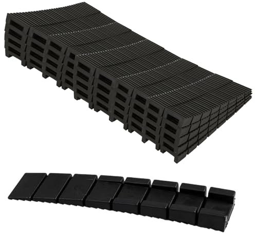 Cunei per Mobili, Cunei di Arresto, Cunei di Compensazione in Plastica, 50 Pezzi Spessori a Cuneo, Spessore di Livellamento Pavimento, Adatto per Livellare Mobili, Elettrodomestici, Armadi, Nero