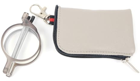 KoKoBin Faltbare Rund Lesebrille Mini Anti-Blau Sehnhilfe für Damen und Herren Lesehilfe mit Holster-Etui