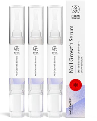 Health Routine Nail Growth Serum Nagelöl — 3er Pack | für gesunde Fingernägel & Fußnägel, Schnelles Wachstum — Natürlicher Nagelhärter mit Jojobaöl & Biotin