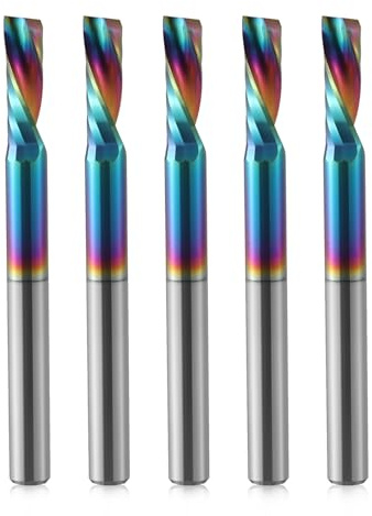 Fresa CNC de ranura en espiral, 4 mm, vástago Downcut 4 mm, diámetro de corte 12 mm, longitud de corte, router Bit O, flautas, fresadora en espiral, fresadora CNC para fresadora de madera, fresadora