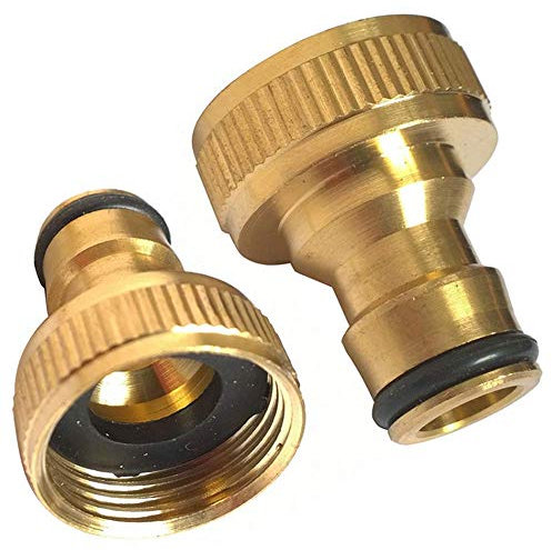 3/4 Inch Threaded Brass Tap Adaptor Garden Water Hose Quick Pipe Connector