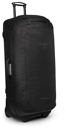 Osprey Transporter 120L Wheeled Travel Duffel Bag - Extra Large Lightweight Rolling Suitcase for Men and Women, Raven Black