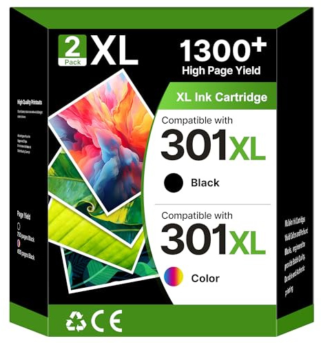 301XL Ink Cartridges 1Black 1Tri-Colour Remanufactured for HP 301XL Ink