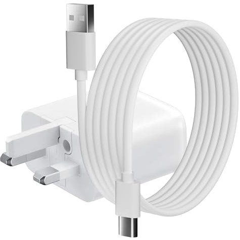 pluX Micro USB Charger UK 3-Pin Fast Mains Plug for Samsung Galaxy S7 Edge, S7, A10, A10s, A01, J6+, J4+, J5, J3 and more Micro-USB Samsung phones