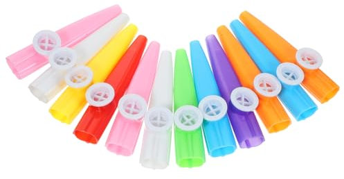 VICASKY 12 Stück Kazoo Spielzeug Für Kinder Bunt Einfach Zu Spielen Für Musikalische Begleitung Und Instrumente Wie Gitarre Ukulele Schlagzeug Glatte Oberfläche Kombinationsfähig