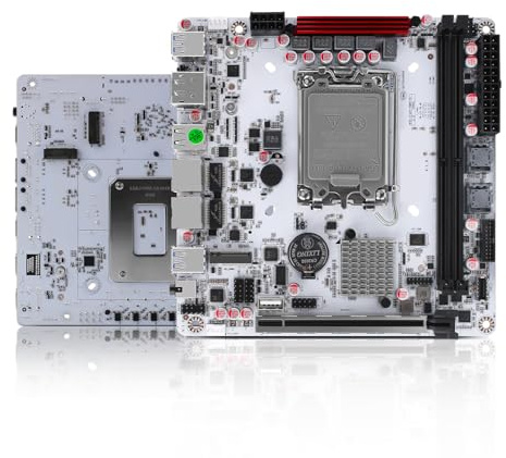 AIOPCWA Q670 LGA 1700 NAS Motherboard 8 Bay, 3 x NVMe4.0 Mini ITX Mainboard with 2 x SFF8643 (8 x SATA3.0), 2 x i226 2.5GbE LAN, DDR5 16GB RAM 256GB SSD, i226-LM, USB-C, PCI-E x16