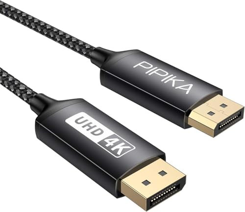 Cavo DisplayPort 2M 144Hz, 4K DP a DP (4K@60Hz, 2K@144Hz, 1080@240Hz) Display port con FreeSync e G-Sync, adatto per monitor da gioco a 144 Hz, PC, TV, scheda grafica