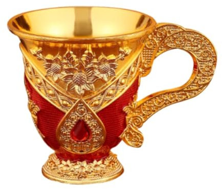 Folpus Copa de Licor Medieval Vintage de aleación de Zinc con asa, Ideal para Fiestas, y restaurantes.