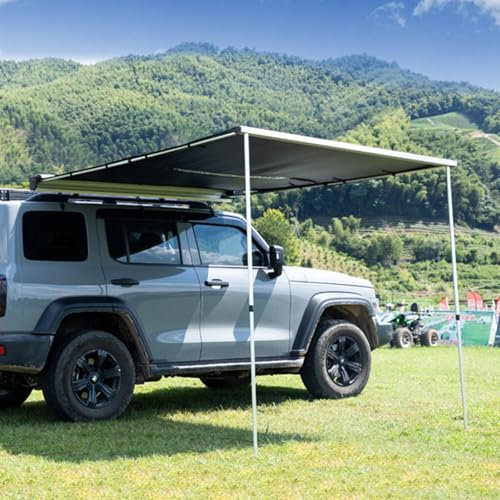 Toldo retráctil lateral para coche, para acampar al aire libre, de ripstop, extraíble, para acampar en tierra, para tienda de campaña en el techo, PU5000 mm, resistente a la intemperie, para SUV, ca