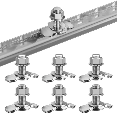 Schraubfitting Airlineschiene, 6 Stück M10x30 Endbeschlag Single | Airlineschiene Fitting Zurrschiene Zubehör Silber | Endfitting für Zurrschienen, 500 daN für Wohnmobil & Anhänger, Ladungssicherung