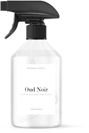 BOHORIA® Premium Raumspray Oud Noir – 500ml Lufterfrischer mit langanhaltendem Duft | Edler Raumduft mit Vanille, Patchouli, schwarzem Trüffel & Agarholz (500ml, Oud Noir)