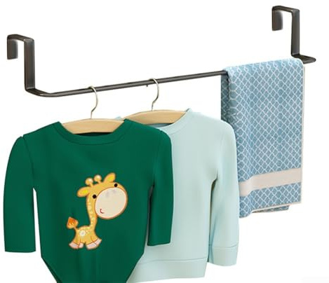 Bathroom Radiator Accessory, Radiator Mounted Towel Hanger Metal Drying Rack, No Drilling Required, Space Saving Design, Fit for Clothes, Socks, Home Organization(Black-Large)