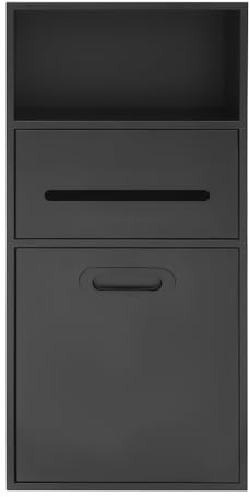 Dokiiovo Unterputz-Badezimmerschrank, Duschnische Aus Edelstahl, Unterputz-Schrankmodul, 3-stufige Wandeinbauschrank Bad-Nische Toilettenschrank für Küchen, Bäder, Wohnzimmer, Schwarz, 66x14x30 cm