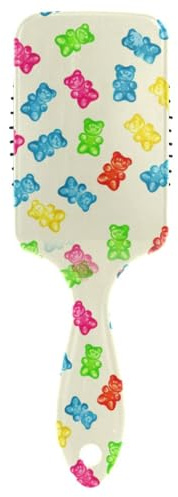 xigua Colorful Gummy Bears Hairbrush, Soft Bristles Detangler Hair Brush - Detangler Hairbrushes Glides Through Tangles For All Hair Types (Wet Dry & Damaged Hair)