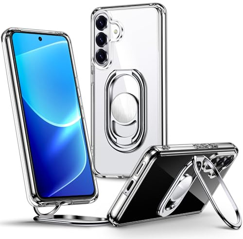 SHIELDS UP for Samsung Galaxy S26 Case with Double Ring Holder,Clear. | Phone Case Clear with Stand 【Adjustable & Fodable】Shockproof Protective Cover