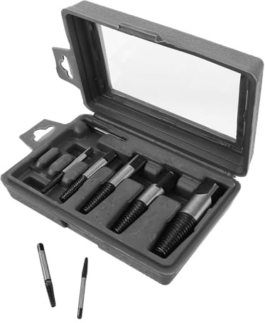 SOESFOUFU Estrattore di Viti Rotte da 8 Pezzi in Acciaio Kit Professionale per Rimozione Viti Spanate e Bulloni Rott Strumento per Estrazione Tubi Idraulici e Riparazioni Fai da Te
