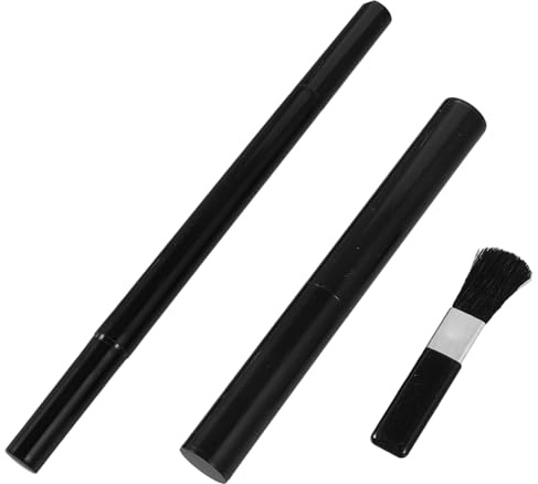 Lurrose Lápiz para Barba de Hombre Negro con Cepillo, Fácil de Usar y Limpiar, Herramienta Práctica para Rellenar y Cuidar la Barba con Material Abs y Algodón
