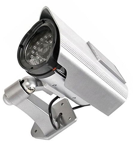 Supmico Énergie solaire argent Fausse sécurité fictive Caméra CCTV imperméable à l'eau IR LED Surveillance intérieure extérieure Attention clignotant
