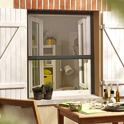 MADECOSTORE Insektenschutz-Rollo, Aluminium, anthrazitgrau, zuschneidbar, für Fenster, Länge 160 cm x Höhe bis 160 cm