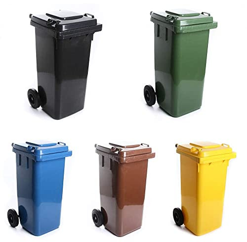 rg-vertrieb Mülltonne Müllbehälter 120L mit Deckel Biotonne Abfalleimer Groß mit Deckel 2 Rad Behälter Abfalltonne 5 Farben (Braun)