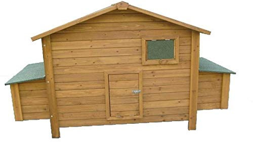 Suinga HOLZSTALL Maxi für HÜHNER 191x89x110 cm | Großer Holzstall mit erhöhtem Nest vom Boden | Widerstandsfähig | Langlebig