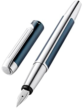 Pelikan 817158 Füller Pura, Petrol, F-Feder, 1 Stück inklusive Großraumpatrone Edelstein Ink® Sapphire