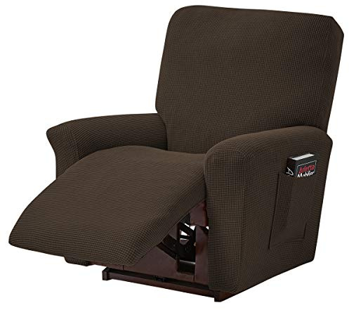 TOPCHANCES Ruhesessel Bezüge, Stretch Relaxsessel Bezug, Jacquard Sesselbezug, Sesselschoner für Fernsehsessel, Recliner Sesse（Braun）