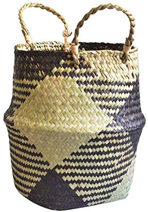 Macetas de Plantas Seagrass Cesta de Mimbre Cesta de Mimbre Tiesto Cesta Plegable Sucio Cesta de Mimbre Hierba Marina Vientre jardín Tiesto Planter para Todas Las Plantas de la casa, Flores, Hierbas