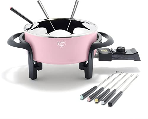 GreenLife CC005118-001 Fondue Pot, Ceramic, Pink
