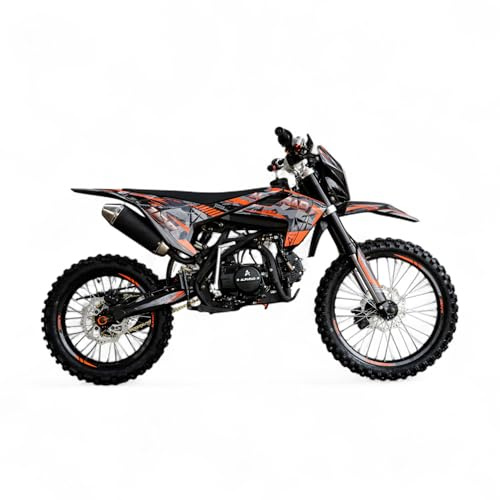 Alfarad T7 21/18 250ccm Dirtbike CrossBike Enduro pocket Pitbike PocketBike Motocross Motorrad Motorbike Motorsport Pit Pocket Vollcross Türkis (Orange, Alfarad T6 150cc 19/16 Zoll Offroad)