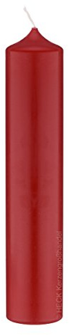 Altarkerzen (10% BW Anteil) (Bienenwachs Kerzen Rot 300 x Ø 60 mm, 4 Stück, Kerzen mit Dornbohrung in RAL Kerzengüte Qualität