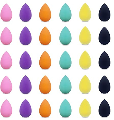 GFOUNS small mini makeup sponge bulk : 30 pcs mulit-colored foundation makeup sponges for foundation,make up sponges for face(30 pcs)