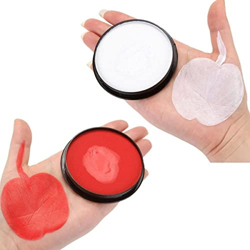 KARLOR Gesichtsfarbe 30gx2 Aqua Make-up Profi Schminke Facepainting Body Paint, wasserbasis professionell Theaterschminke Erwachsene Makeup Halloween Karneval Fasching Cosplay(rot&weiß )