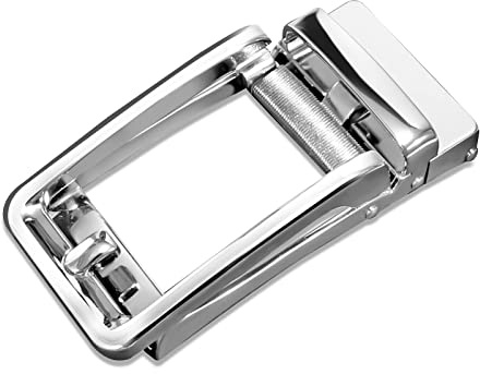 JasGood Cintura da uomo da 35 mm e fibbia a cricchetto automatica da 40 mm, argento, Nur Schnalle, für Gurt 3,5cm Breite