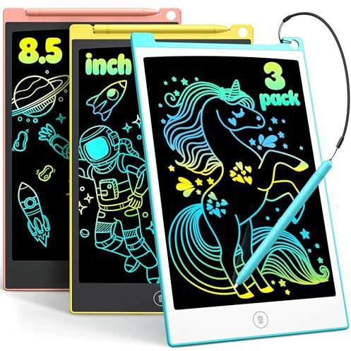 TECJOE 3er-Pack LCD-Grafiktablett, 8,5 Zoll, tragbar, für Kinder, Planer, Studenten, Büro, Familie