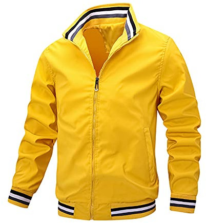 Übergangsjackee Herren Baseball Blouson - Bomberjacke Herren Sommer Dünn Sweatjacke Stehkragen Freizeitjacke Leichte Bomber Jacke Full Zip Übergangsmantel College Jacke Outdoorjacke Trainingsjacke