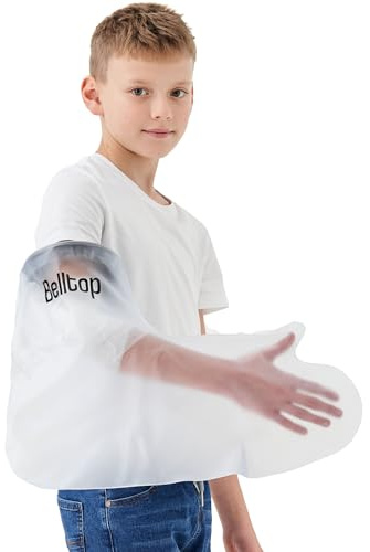 Protector escayola brazo niño(ducha, piscina). Funda escayola brazo enyesado, herida o tatuaje. Protector Picc. Estanco para venda o cabestrillo. Cubre escayola reutilizable: resiste más de 300 usos.