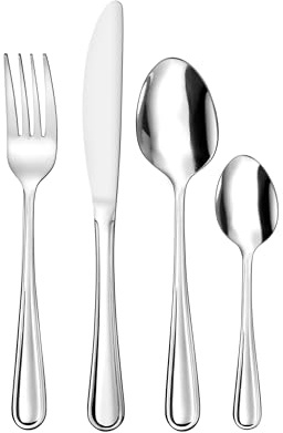 Pradel Excellence - PCOX015016 - Ménagère 16 Pièces - Collection Nicosie - 4 Couteaux, 4 Fourchettes, 4 Cuillères à Soupe, 4 Cuillères à Café - En Inox - Pour une Table au Quotidien