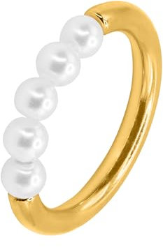 Heideman Ring Damen Enya Edelstahl gold mit Perle weiß Gr.54