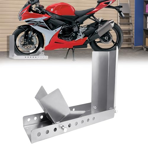 JNGLGO Rail de chargement pour moto à bascule - Pince de roue avant - Aide au chargement - Pince moto - Support de transport - 1 pièce - Argent
