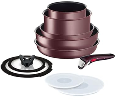 Ingenio IH Chocolate Unlimited Tefal - Batería de cocina de 10 piezas para todo tipo de fuegos + inducción - L3859492