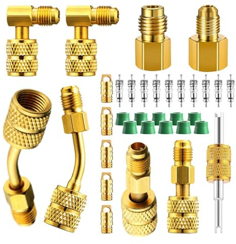 Geteilter Netzadapter | Klimagerät Adapter | Kühlakku Adapter-Set, 34 Stück Split Klimaanlage Adapter, R410A Kühlakkus, Adapteranschlüsse für